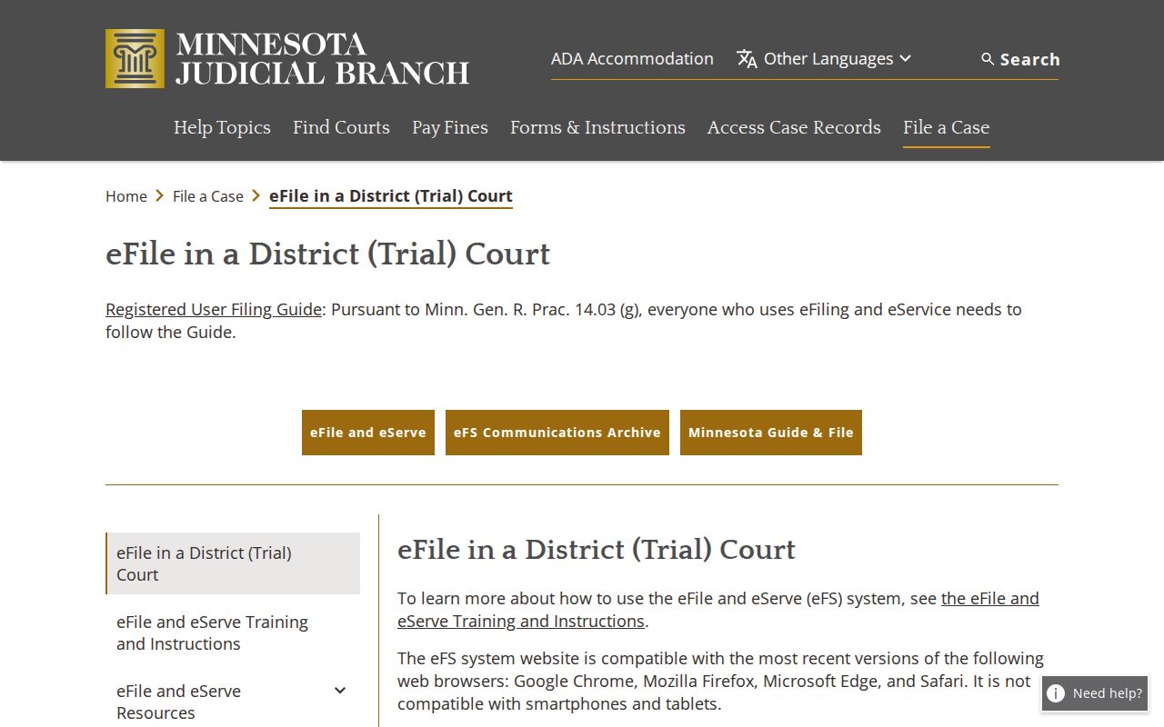 Nimrod court docket electronic filing source
