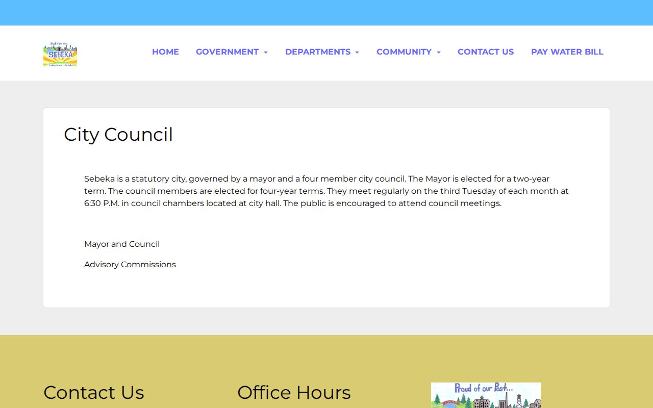 Sebeka court docket city council page