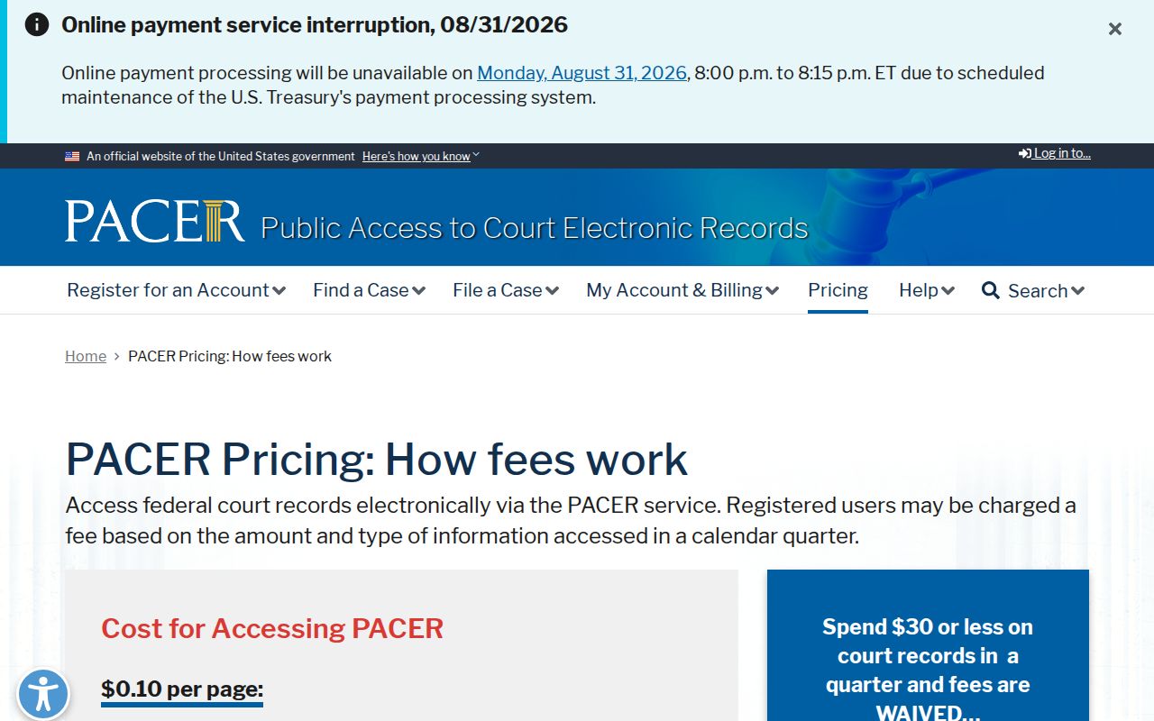 Sebeka court docket federal records distinction