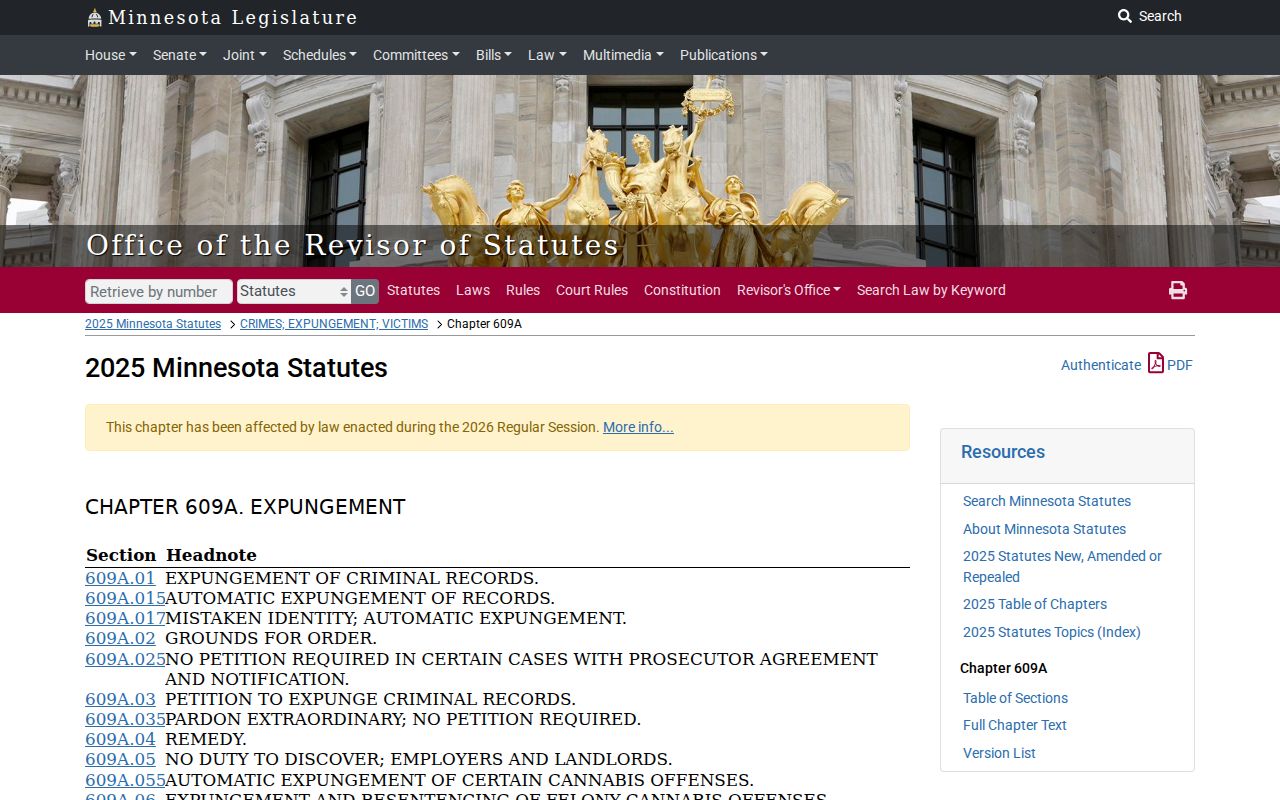 Verndale court docket expungement access rule
